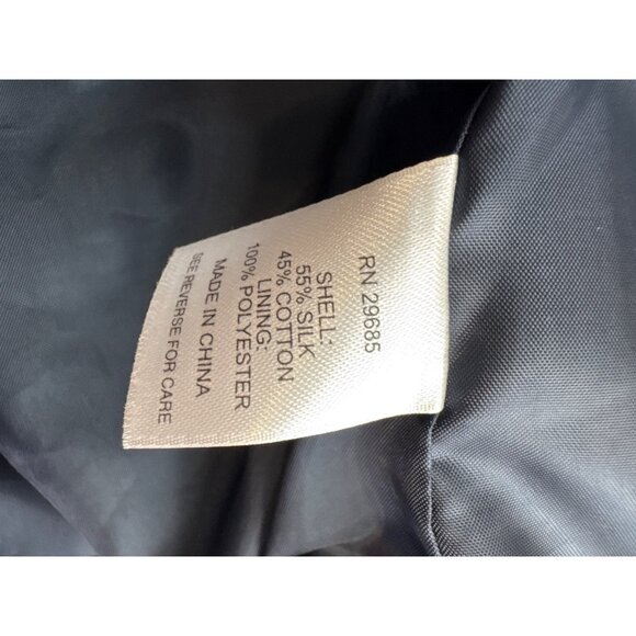 Pendleton Womens Navy Geometric Print Open Front Blazer Jacket Size 12 Silk - Picture 5 of 5